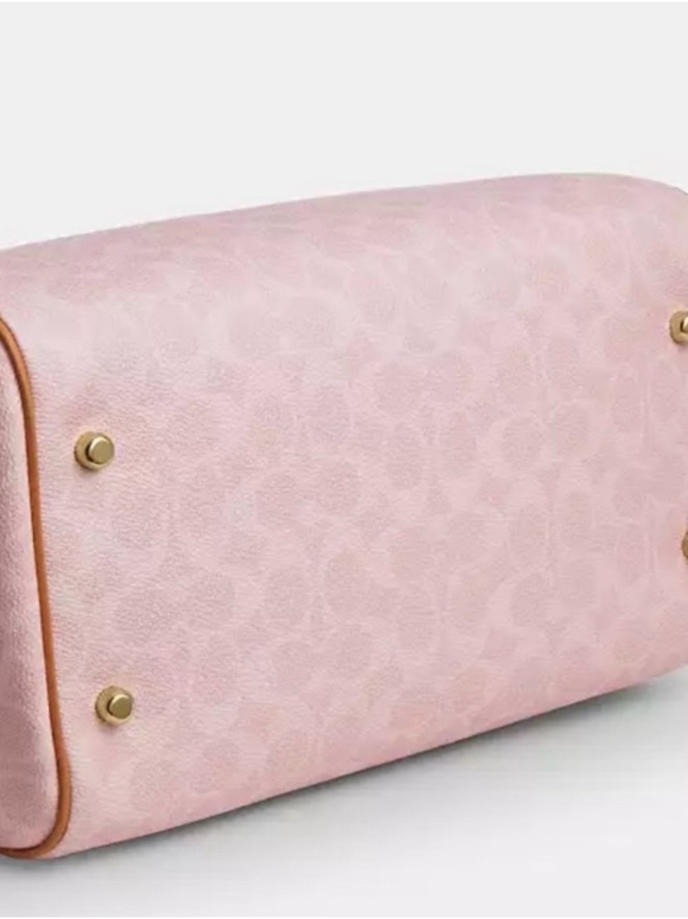 New Coach Rowan Large Satchel Bag in Signature Canvas with charms powder pink - Picture 10 of 10